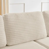 Left-Arm L-Shape Modular Sectional Sofa with Plush Foam-Filled Seats, Modular Sofa Ideal for Living Room, 112.5" L x 62.5-88" W x 28" H, Beige(m-8)