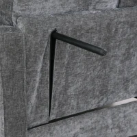 2-Seater Sofa Chaise Lounge with Irregular Curved Armrests, Ergonomic Backrest, Footrest with 2 Throw Pillows, 42.5" L x 32.5" W x 36.5" H, Grey(m-8)