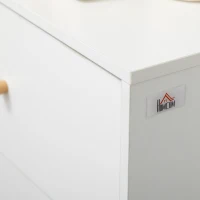 HOMCOM White Dresser for Bedroom with 3 Drawers, Morden Chest of Drawers with Solid Wood Legs and Handles, Storage Organizer for Living Room, White(m-11)