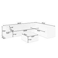 L-Shaped Modular Sectional Sofa with Foam-Filled Spring-Support Cushions, Reversible Sleeper for Living Room, 130.5" L x 97.5" W x 30" H, Grey(m-3)