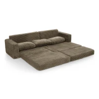 Right-Facing L-Shaped Modular Sectional Sofa with Spring-Supported Seats, Couch for Space-Saving Living, 112.5" L x 62.5" W x 28" H, Brown(m-10)