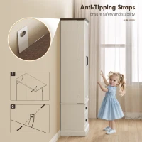 HOMCOM 72" LED Kitchen Pantry Cabinet, Buffet Storage Cabinet with 10 Door Shelves, 2 Drawers and Adjustable Shelves, White(m-9)