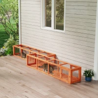 PawHut 79" Long Cat Tunnel, Cat shelter L- Shape with Extendable Design, Cat Enclosure for Indoor/Outdoor Use, Orange(m-8)
