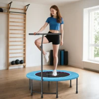 Soozier 39" Mini Exercise Trampoline w/ Adjustable T-Bar Indoor Fitness Rebounder Blue(m-1)