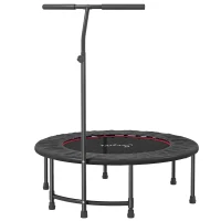 Soozier 39" Mini Exercise Trampoline w/ Adjustable T-Bar Indoor Fitness Rebounder Black(m-11)