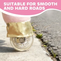 Qaba Ride on Unicorn Toy for Kids 3-5 Years, 29.5 Inch Plush Baby Rocking Horse with Wheels, No Battery Required, White(m-8)