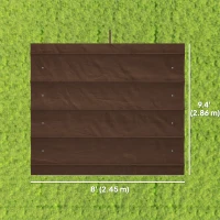 Outsunny 8' x 9.4' Retractable Pergola Canopy Replacement, Fit 7' x 10' Frame, UV30+ Pergola Cover Top Only, Coffee(m-3)