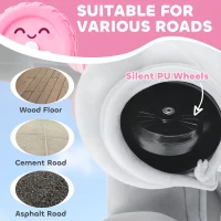 Qaba 6V Kids Ride on Toy, Ride on Horse Elephant with Music, Soft Touch, Silent PU Wheels, Forward, for 1.5-5 Years(m-6)