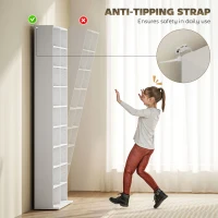 HOMCOM 9-Tier DVD Shelf with 18 Compartments and 14 Adjustable Shelves, Holds 640 CDs, 360 DVDs or 430 Blu-rays, White(m-6)