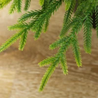 HOMCOM Set of 2 Artificial Christmas Tree, 4 ft Norflok Pine Xmas Tree with 133 Molded Tips and Pot Base, Easy Assembly, Green(m-8)