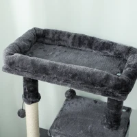 PawHut 52 Inch Cat Tree with Scratching Posts, Cat Bed, Condo, Grooming Brush, Jumping Platforms, Toy Balls, Anti-tip Kit(m-9)