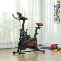 Soozier Quiet Stationary Exercise Bike with Adjustable Resistance, Seat, Black(m-8)
