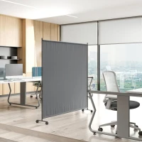 Outsunny Indoor Room Divider with Castor Wheels, Rolling Privacy Screen for Home Office Bedroom, 6ft Tall(m-7)