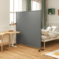 Outsunny Indoor Room Divider with Castor Wheels, Rolling Privacy Screen for Home Office Bedroom, 6ft Tall(m-9)