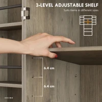 HOMCOM 72" Kitchen Pantry Cabinet, Farmhouse Storage Cabinet with 4 Doors, Drawer, 8 Door Shelves and Adjustable Shelf, Grey(m-5)