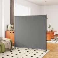 Outsunny Indoor Room Divider with Castor Wheels, Rolling Privacy Screen for Home Office Bedroom, 6ft Tall(m-8)