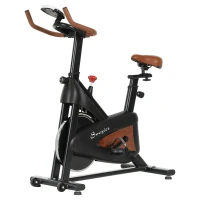 Soozier Quiet Stationary Exercise Bike with Adjustable Resistance, Seat, Black(m-2)