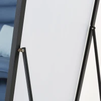 HOMCOM 63"x20" Full Length Mirror, Floor Standing, Wall-Mounted or Leaning Against Wall Tall Mirror w/Support Frame, Rectangular Full Body Mirror for Bedroom, Living Room, Black(m-10)