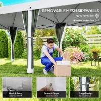 Outsunny 10' x 20' Pop Up Canopy Tent with Netting, Heavy Duty Instant Sun Shelter, Large Tents for Parties with Carry Bag for Outdoor, Garden, Patio, Cream White(m-6)