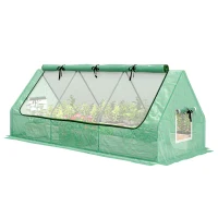 Outsunny Portable Mini Greenhouse with Mesh Windows for Indoor and Outdoor, 94.5" x 35.4" x 35.4", Green(m-11)