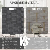 HOMCOM Folding Room Divider Screen 8 Panel 5.6' Tall Privacy Screen Freestanding Room Partition for Home Office, Charcoal Gray(m-4)