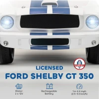 Qaba Licensed Ford Shelby GT 350 Kids Ride On Car with Remote Control, Adjustable Speed, MP3, Smooth Start, LED Lights, White(m-4)