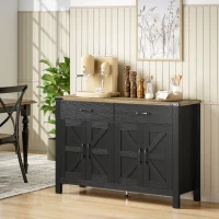 HOMCOM Sideboard Buffet Cabinet, Farmhouse Kitchen Storage Cabinet w/ 2 Drawers and Shelves for Living Room, Entryway(m-1)