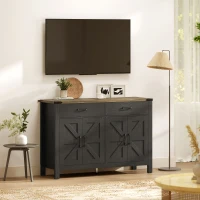 HOMCOM Sideboard Buffet Cabinet, Farmhouse Kitchen Storage Cabinet w/ 2 Drawers and Shelves for Living Room, Entryway(m-10)