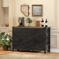 HOMCOM Sideboard Buffet Cabinet, Farmhouse Kitchen Storage Cabinet w/ 2 Drawers and Shelves for Living Room, Entryway(m-8)