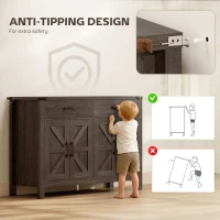 HOMCOM Sideboard Buffet Cabinet, Farmhouse Kitchen Storage Cabinet w/ 2 Drawers and Shelves for Living Room, Entryway(m-9)