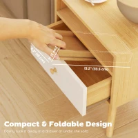 HOMCOM Bamboo Couch Arm Tray, Sofa Armrest Tray with Flexible Roll-up Design and Wide Compartment, Natural(m-7)