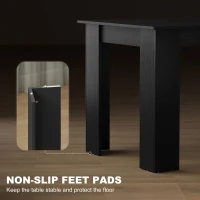 HOMCOM 63" Kitchen Table for 4-6 People, Dining Table with Wood Effect for Dining Room, Black(m-7)