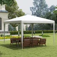 Outsunny 10x10ft Party Tent Portable Gazebo, Folding Garden Canopy Event Shelter Outdoor Sunshade White(m-1)