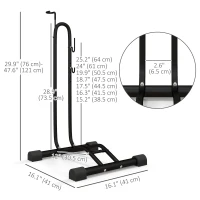 Soozier Vertical & Horizontal Bike Rack Bicycle Storage Stand with Adjustable Hooks, Fits 6"-28" and 700c Bikes(m-3)