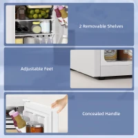 HOMCOM 2.5 Cu.Ft Mini Fridge, Single Door Compact Refrigerator with Freezer, Adjustable Thermostat, Reversible Door, White(m-4)