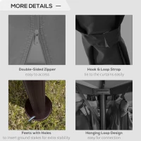 Outsunny 10' x 10' 2-Tier Outdoor Gazebo Canopy Tent with Zippered Mesh Sidewalls, Aluminum Frame for Patio, Backyard, Dark Grey(m-5)