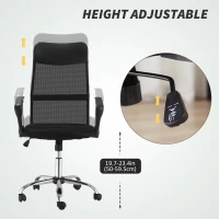 HOMCOM Ergonomic Mesh Office Chair, High Back Computer Desk Chair with Adjustable Height, Tilt Function, Armrest, 360° Swivel for Home Office, Black(m-5)