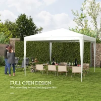 Outsunny 10x10ft Party Tent Portable Gazebo, Folding Garden Canopy Event Shelter Outdoor Sunshade White(m-4)