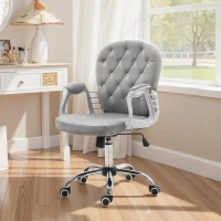 Vinsetto Office Chair, Comfortable Computer Desk Chair with Padded Seat and Adjustable Height, Tufted Back, Grey(m-10)