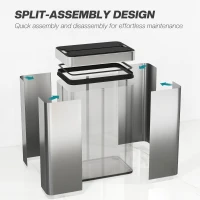 HOMCOM 14.5 Gallon Sensor Can, Automatic Garbage Can with Soft-Close Butterfly Lid, Fingerprint-Proof Stainless Steel, Silver(m-9)