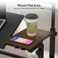 HOMCOM Mobile Stand Up Desk, Height & Angle Adjustable Computer Desk with Wheels for Standing or Sitting, Laptop Desk, Black(m-6)