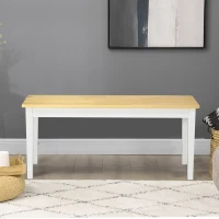 HOMCOM 40" Wood Dining Bench for 2 People, Wooden Bench Seat for Kitchen, Dining Room, Entryway, Natural(m-1)