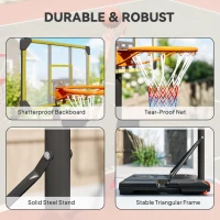 Soozier Portable Basketball Hoop, 7ft-8ft Height Adjustable Basketball System with Wheels & 28" Backboard for Youth Junior(m-7)