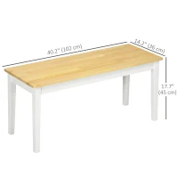 HOMCOM 40" Wood Dining Bench for 2 People, Wooden Bench Seat for Kitchen, Dining Room, Entryway, Natural(m-3)