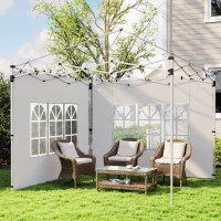 Outsunny Side Panels, Sidewalls Replacement with Window for 9.8' x 9.8' or 9.8' x 13.1' Pop Up Canopy, 2 Pack, White(m-7)