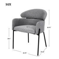 Set of 2 Upholstered Dining Chairs with Comfortable Foam Cushions, Kitchen Chairs for Living Room, 23'' L x 23.5'' W x 30'' H, Light Gray(m-3)