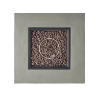 50000 BTU Outdoor Square Propane Fire Pit Table with Tank Holder, Lightweight Concrete, Fire Pit Top for Gathering, 40" L x40" W x 12.5" H, Light Grey(m-12)