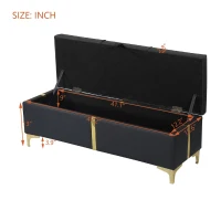 Queen Size Bedroom Set with Storage Ottoman, Upholstered Fabric, Hydraulic Platform Bed for Living Room, 85" L x 64.5" W x 41" H, Black(m-4)