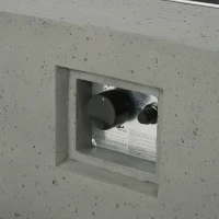 50000 BTU Propane Fire Pit Table with Tank Holder and Durable Iron Frame, Modern Stove for Outdoors, 56'' L x 26.5'' W x 15'' H, Light Gray(m-8)