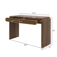 Narrow Entryway Accent Table with Storage Drawers, Wood Console Table Ideal for Living Room, Hallway, 47'' L x 15'' W x 30'' H, Brown(m-3)